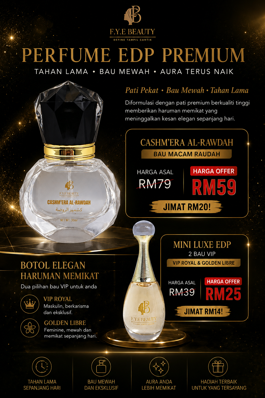 PERFUME EDP PREMIUM TAHAN LAMA BY F.Y.E (INSPIRED)